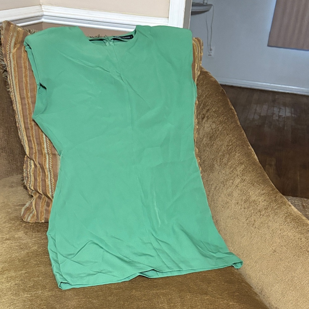 Zara Vibrant Green Sleeveless Blouse